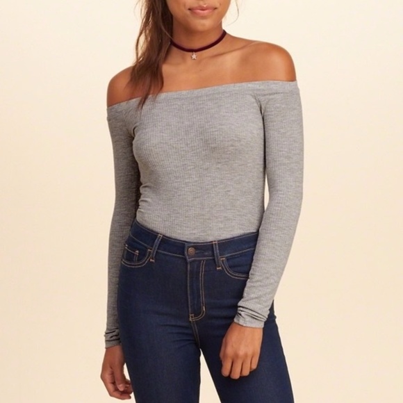 Hollister Tops - *SOLD* Hollister Off Shoulder Rib  Bodysuit